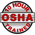 10 Hour OSHA Trained Hard Hat Decal - Weatherproof